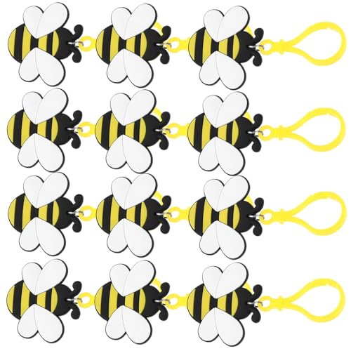 ifundom 12st Biene Schlüsselanhänger Biene Taschenanhänger Biene-motto-partygeschenke Hummel-schlüsselanhänger Kleiner Bienen-schlüsselanhänger Biene Anhänger Pvc Bienenwabe Charme Baby von ifundom