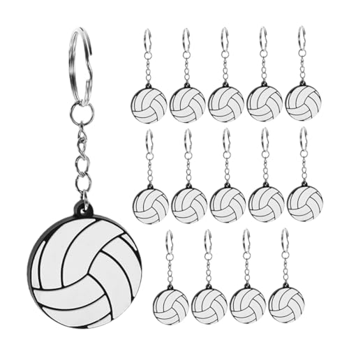 ifundom 15 Stück Teiliges PVC Volleyball Schlüsselanhänger Mini Sports Ball Keyrings Leichte Robuste Anhänger für Taschen Schlüssel Vielseitig als Party Alltagsschmuck Geeignet von ifundom