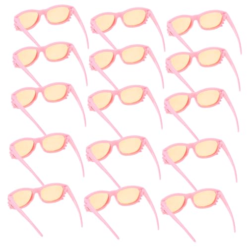 ifundom 16 Stück Minipuppenbrille stilvolle Brillenrequisiten Mädchen Puppen doll Accessories Puppen-Mini-Brillengestell Puppe Brille Requisiten Plastik Rosa von ifundom