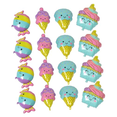 ifundom 16 Stück Teiliges Aluminiumfolienballon Süßen Eiscreme Bonbon-motiven Langlebig Glänzend für Geburtstagsfeiern Babypartys und Hochzeitsdekorationen von ifundom