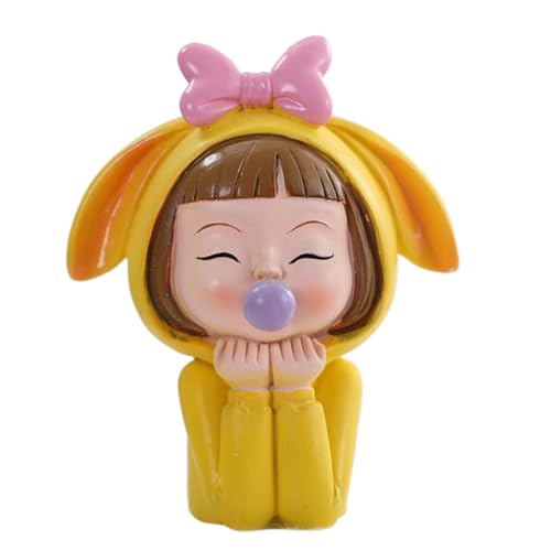 ifundom 1Stück Charmante Mädchen Skulptur Kuchen Dekoration aus Harz Bubble Design Figur für Unvergessliche Party und Kinderkuchen Dekorationen von ifundom