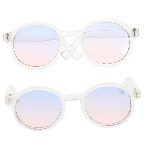 ifundom 2 Paare Puppe Mini-Brille trendy Gläser in Herzform ästhetische Sonnenbrillen Damen Frauen Zubehör stilvolle Brillenrequisiten kleine Puppenbrille Plastik von ifundom