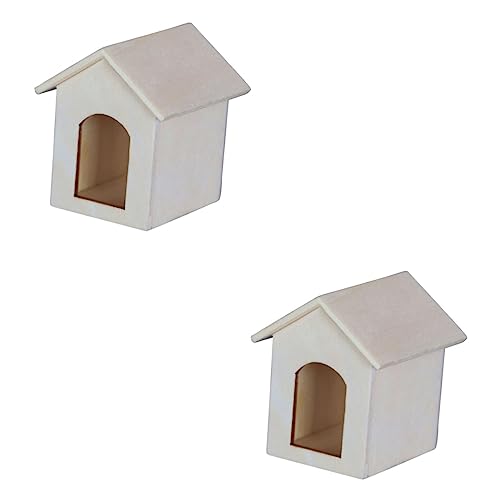 ifundom 2 STK Zwinger-Modell Puppenhausmöbel aus Holz Miniatur-Häuser-Schmuck Modelle Hundehütte kleines Hausmodell Mini-Tierhaus Kinderzimmer Vogelhaus vorgeben Lieferungen Mikroszene von ifundom