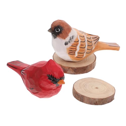ifundom 2 Stück Holzfigur Rotkardinal Handgefertigte Bemalte Vogelstatue für Stilvolle Wohnungsdekoration Kleine Vögel für Zuhause Büro oder Garten ifundom 2 Stück Holzfigur Rotkardinal Handgefertigte Bemalte Vogelstatue für Stilvolle Wohnungsdekoration Kleine Vögel für Zuhause Büro oder Garten von ifundom