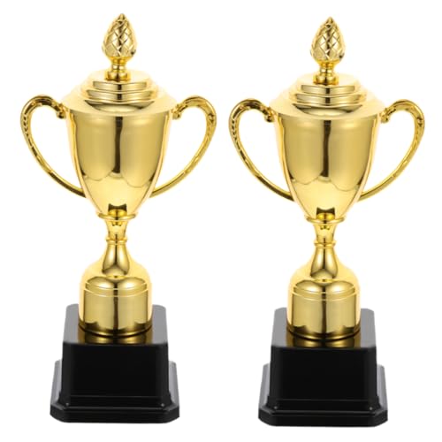 ifundom 2 Stück Kleine Pokale Kreative Auszeichnung für Sportveranstaltungen und Feierlichkeiten mit Deckel Dekorative Trophäen für Wettbewerbe und Ehrungen von ifundom
