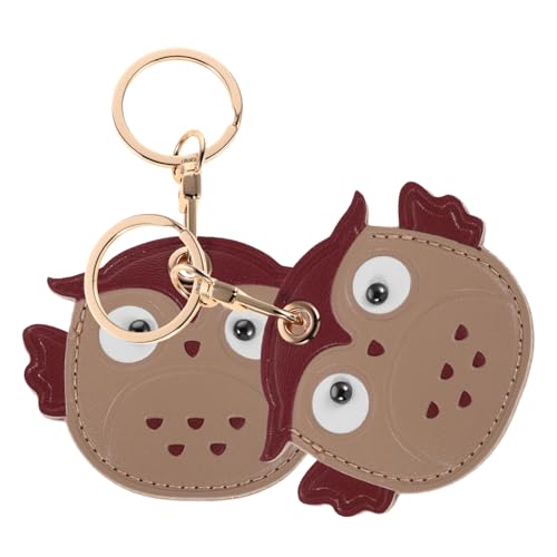 ifundom 2 Stück Süßer Schlüsselanhänger Mit Eulen-anhänger Aus Pu, Mini-cartoon-schlüsselring, Schutzabdeckung Für Zugangskarten, Dekorativer Tier-schlüsselhalter Für Handtasche, Rucksack von ifundom