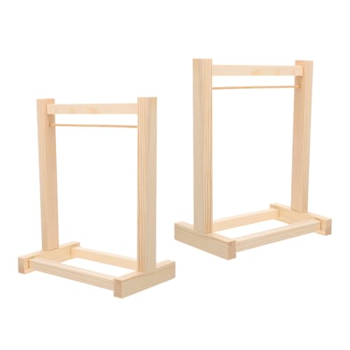 ifundom 2 Stücke Holz Puppenhaus Mini Bekleidungs ​​Rack Miniatur Puppe Kleidung Organizer Puppenhaus Kleiderschrank Zubehör von ifundom