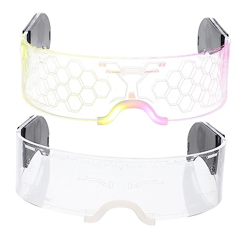 ifundom 2 Stücke Leuchtende Gläser Futuristische Brillen Coole Brille Leuchtendes Partybrille Zum Leuchten Bringen Leichte Brille 2023 Partybrille Retro- Acryl ifundom 2 Stücke Leuchtende Gläser Futuristische Brillen Coole Brille Leuchtendes Partybrille Zum Leuchten Bringen Leichte Brille 2023 Partybrille Retro- Acryl von ifundom
