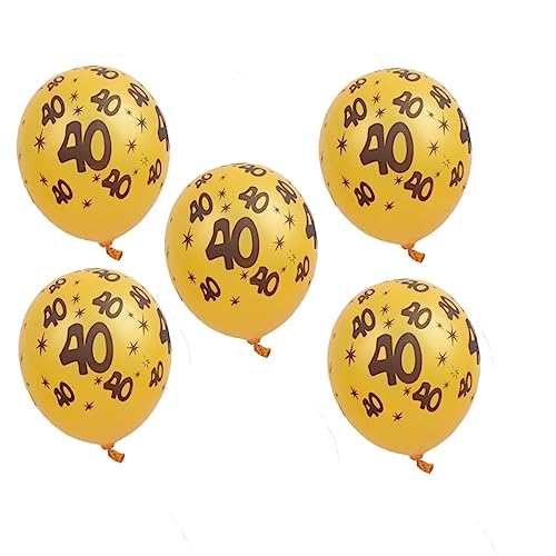 ifundom 20 Stück 12 Goldene Latexballons Runde Folienballons 40 Geburtstagsballons Folienballons Aufhängen Konfetti-luftballons Luftballons Zum 40. Geburtstag Golddekor Emulsion Requisiten von ifundom