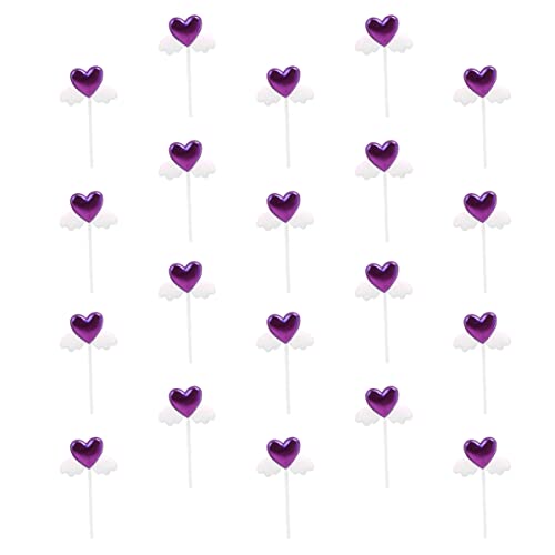 ifundom 20 Stück Herzflügel Cupcake Topper Angel Wings Picks Kuchen (zufällige Farbe) von ifundom