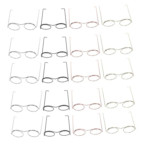 ifundom 20 Stück Teiliges Miniatur Brillen mit Metallrahmen Runde Mini Glasfassung für Puppen DIY Bastelzubehör Farblich Gemischt Gold Silber Roségold und Schwarz Kompatibel mit Puppen ifundom 20 Stück Teiliges Miniatur Brillen mit Metallrahmen Runde Mini Glasfassung für Puppen DIY Bastelzubehör Farblich Gemischt Gold Silber Roségold und Schwarz Kompatibel mit Puppen von ifundom