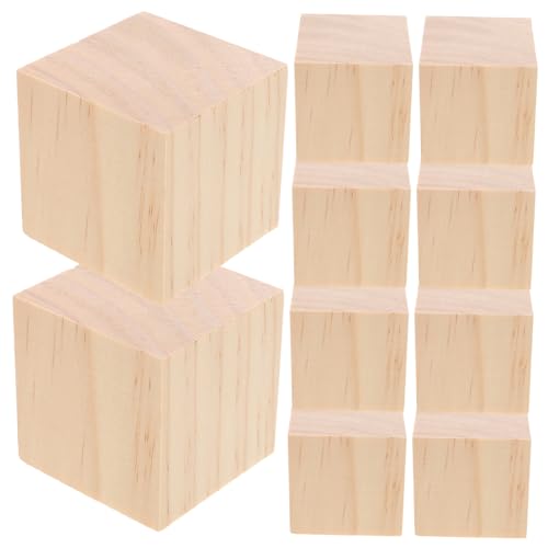 ifundom 20 Stück Teiliges Quadratische Holzbausteine Unbehandelte Holzwürfel für DIY malen Basteln Kreative Kinderprojekte Stabile Blanko bauklötze für Vorschule und Familienaktivitäten von ifundom