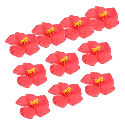 ifundom 20 Stück künstliche Hibiskusblüte Kunstblumen Hibiskus Dekoration Sommerparty Kunstblumen mit Stiel Kunstblumen für Events Hibiskusblütendekor Hibiskusblüten Eva rot von ifundom