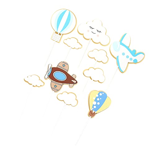 ifundom 20 Stück Geburtstagskuchenaufsätze Heißluftballon Flugzeug Wolke Kuchenspieße Einzigartige Kuchendekoration Für Kinder Für Party-/babyparty-dekorationen von ifundom