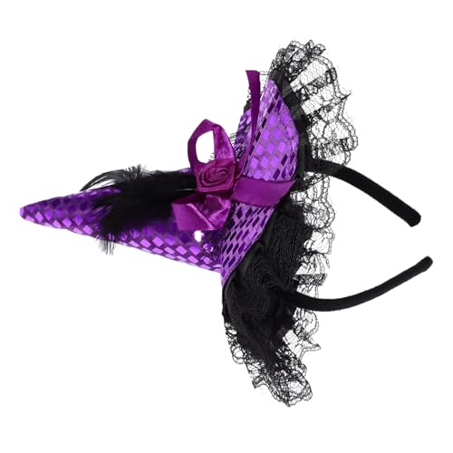 ifundom 2st Haarbänder Für Damenhaar Halloween-hexe-stirnband Kostüm Für Mädchen Stirnband Für Jungen Süßer Hexenkopfschmuck Kopfbedeckung Kostüme Hexenhüte Hut Kopftaste Violett Fräulein von ifundom
