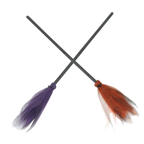 ifundom Hexenbesen Mit Abnehmbarem Griff 2 Stück Für Jungen Und Mädchen Halloween-kostüme Requisiten Dekorativer Besen Für Partys von ifundom