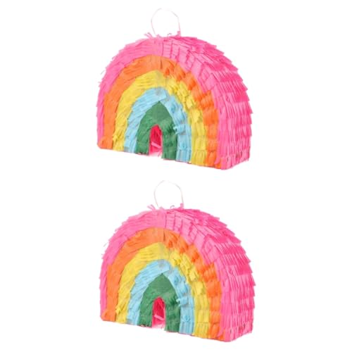 ifundom 2st Regenbogen-piñata Halloween-spielzeug Spielzeug Für Jungen Kuchen Verzieren Kleine Piñata Pinata-füllspielzeug Geburtstag Mexikanische Piñata Kind Mädchen Spielzeugset Papier von ifundom