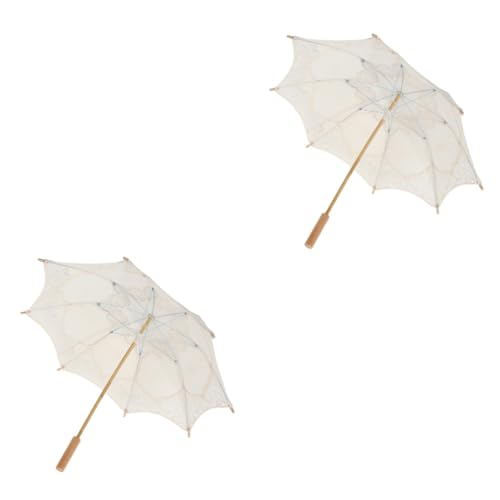 ifundom 2St Regenschirm Spitze großer Regenschirm Big Umbrella Regenschirm für Kinder Hochzeitsdekoration Hochzeitsversorgung Spitzenschirme Hanfu schmücken Vintage Regenschirm Braut von ifundom