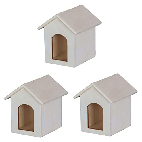 ifundom 3 STK Zwinger-Modell Miniatur-Häuser-Schmuck Miniatur-Puppenhaus-Schlafzimmer Hundehütte vogelhaus Kinderzimmerdekoration DIY-Material hölzern schmücken vorgeben Kleines Möbel von ifundom