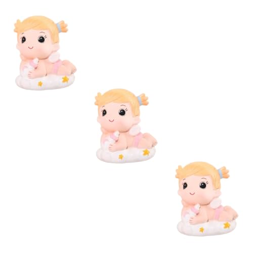 3st Kuchendekoration Fotogeschenk Mini-figur Hochzeitsdekoration Mini-kuchen Tischdekoration Statue Esstisch Mittelstücke Figur Tortenaufsatz Paar Partybedarf Harz Baby Mädchen von ifundom