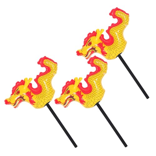 ifundom 3 Stück Teiliges Chinesischer Drachenballon Aufblasbarer Hammer aus Robustem PVC Leicht Tragbar Interaktives Partyspielzeug und Dekoration für Chinesisches Neujahrsfest und von ifundom