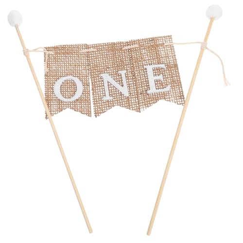ifundom 3 Stück Teiliges Geburtstags-tortendeko Handgefertigtes Cake Bunting Banner mit One Flagge Kleine Tortendekoration für Geburtstagsparty Kuchen von ifundom