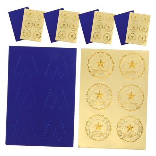 ifundom 30 Sätze Aufkleber mit Diplommedaillen Grad Aufkleber Abschlussaufkleber Medaillenaufkleber Aufkleber aus Goldfolie goldenes Siegel Zertifikatssiegelaufkleber Preisaufkleber Papier von ifundom