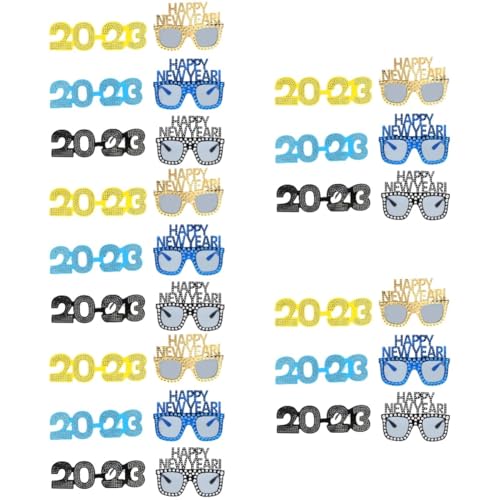 ifundom 30 Stk 2023 Brille Neuartige Neujahrsbrille Cosplay-brille Neujahrsparty-brille Party-fotobrille 2023 Neujahrsbrille Party-brillengestell Partybedarf Schokoriegel Weihnachten von ifundom