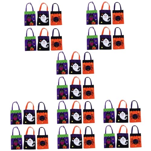 ifundom 36 Stk Süßigkeitentasche Goodie-Bags für Kinder Papiertüte halloween tüten halloween tasche Halloween-Geschenktüte Keks-Süßigkeiten-Tasche Kürbis Packsack Dekorationen Vlies von ifundom