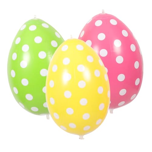 ifundom 3stücke Aufblasbare Ostereier Bunte Deko Für Garten Und Party Osterdekoration Für Innen Und Außenbereiche Niedliche Eierballons Für Feiern von ifundom