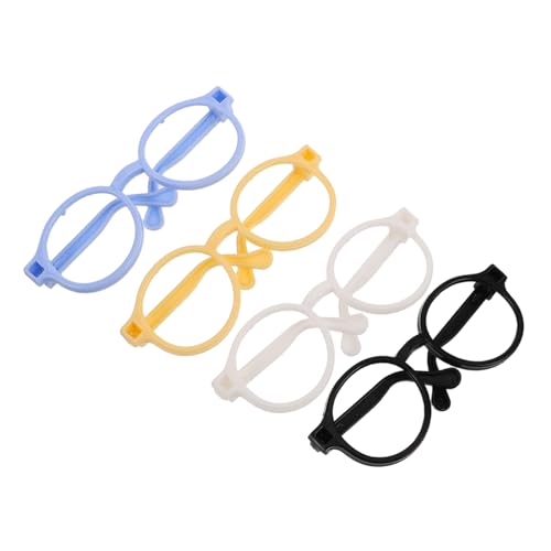 ifundom 4 Pcs Spielzeugpuppenbrillen Robuste Brillenrahmen Für Puppen Langlebige Puppenzubehör Mini-Brillen-Rahmen Für Puppen DIY Dull Kleidungsstücke von ifundom