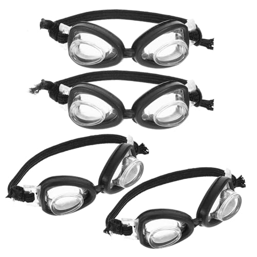 ifundom 4 Stück Puppe Mini-Schwimmbrille Brillenrequisiten für Puppe Minibrille für Puppe Mini-Brille zum Anziehen der Puppe Mini-Puppen-Brille Puppe Brillenspielzeug Plastik Black von ifundom