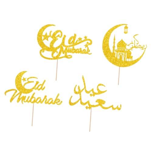 ifundom 4 Stück Teiliges Eid Cake Decorative Toppers Chic Bairam Dessert Insert Cards Vielseitige Kuchenstecker für Festliche Muffins Partydekoration ifundom 4 Stück Teiliges Eid Cake Decorative Toppers Chic Bairam Dessert Insert Cards Vielseitige Kuchenstecker für Festliche Muffins Partydekoration von ifundom