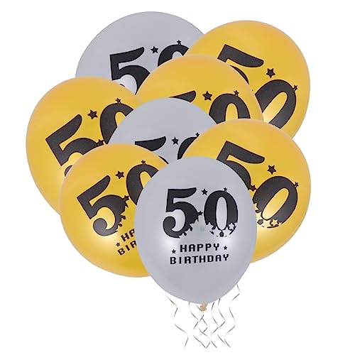 ifundom 40 Stück 50 Luftballons Zum 50. Geburtstag Jubiläum Latexballons Nummer 50 Ballons Krippendekoration Partydekoration Weihnachtsdeko Bankett Weihnachten Alles Zum Geburtstag von ifundom
