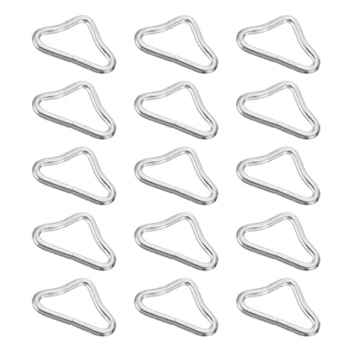 ifundom 40 Stück Trampolin Schnallen, verzinkter Stahl V-Ring für Gurte, Dreieck-Ringverbinder, Silber, 4,2 x 2,5 x 0,3 cm von ifundom