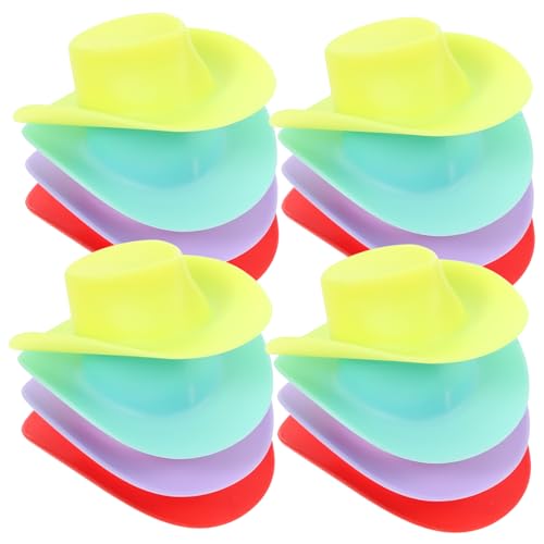ifundom 40St Mini-Cowboyhut Miniatur funkelnder Cowboyhut brauner Hut Disco-Hut Hut für Hut kleine Hüte Puppenhüte selber Machen Puppenhüte für Partys Puppenhüte basteln Mini-Hüte Plastik von ifundom