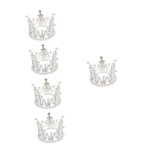 ifundom 5 Stk Krone Dekoration Ornament Dekorative Tortenkrone Backdekorationen Kuchenverzierung Kuchen -topper Kuchen Liefert Dekorative Kronen Künstliche Perle Silver von ifundom