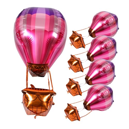 ifundom 5 Stück Heißluftballon Partydekorationen 4D Luftballons Aus Aluminiumfolie Hängende Mittelstücke Ornament Für Geburtstags Babyparty Und Hochzeitsfeiern von ifundom