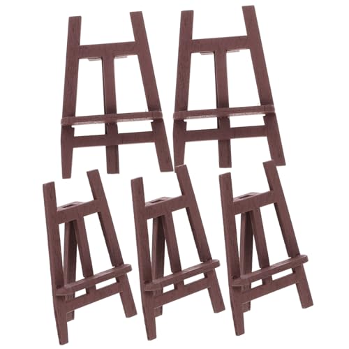 ifundom 5 Stück Puppenhaus-tafel-staffelei Desktop -staffelei Mini-malleinwand Steigleitung Tischhalterständer Staffelei Zum Ausstellen Von Gemälden Miniaturen Monitor Hölzern Brown von ifundom