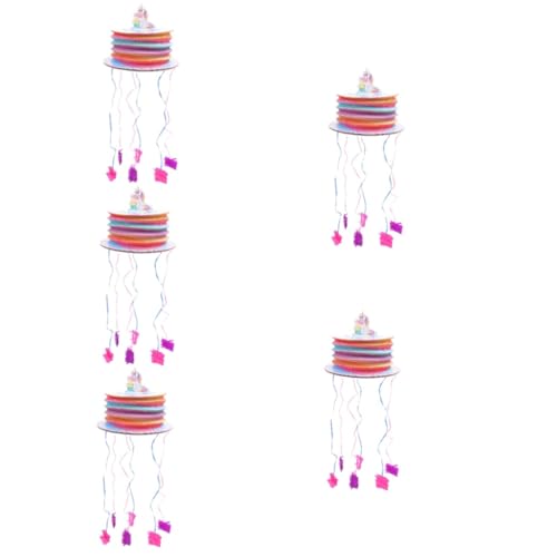 5 Stück Schnur Kleine Kuchen-piñatas Partyzubehör Gefüllte Piñata Lustige Piñata Regenbogen-piñata Pinata-spielzeug Tierisches Spielzeug Mini Papier Spiel Requisiten Füllung Kind von ifundom