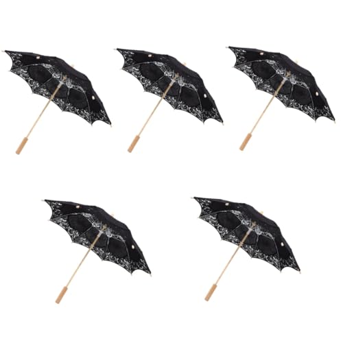 ifundom 5 Stück Spitzen Regenschirm Vintage Regenschirm Hochzeitsschirm Regenschirme Für Regen Regenschirm Für Kinder Spitzen Dekorativer Regenschirm Anmut Ornamente von ifundom