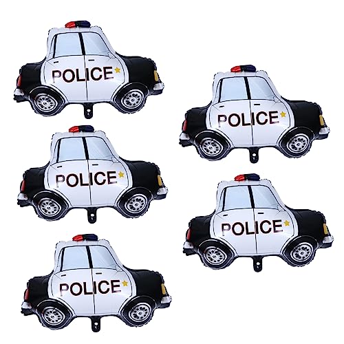 ifundom Robuster Polizeiauto-ballon 5 Stück Aluminiumfolie Geburtstagsparty-dekoration Partyzubehör Für Jungen Und Mädchen von ifundom