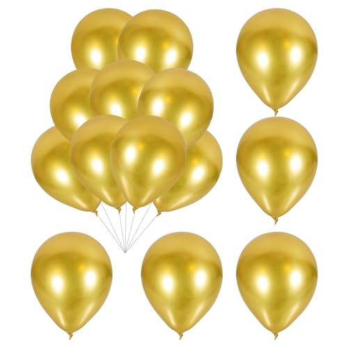 ifundom 50 Stück Latexballons Helium Geburtstagsballons Metallballons Heliumqualität Für Geburtstag Hochzeit Abschlussfeier Babyparty Party 10 Zoll Golden von ifundom