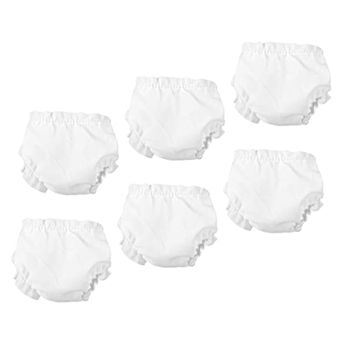 ifundom 6 Stck. Puppenhöschen Puppen Kleidung Puppen Klamotten Puppenpflege Zubehör für Babypuppen Unterhose für Puppe Kleider Puppenunterwäsche Puppenunterhose Stoff Weiß von ifundom