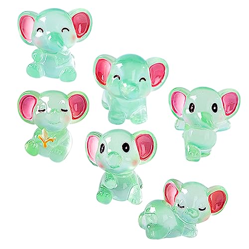 ifundom 6 Stück Desktop-Elefantenmodell Cute Decoration sitzpouf tortendeko Einschulung kuchendekoration Bonsai-Ornament kleine Tierfigur Miniatur-Elefantenschmuck Tierfiguren Harz von ifundom