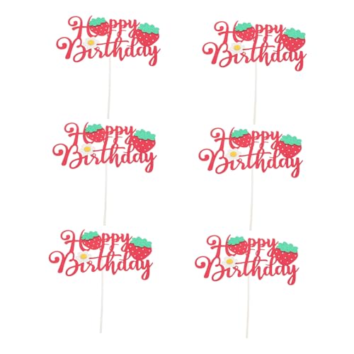 ifundom 6 Stück Sparkly Erdbeer Cake Topper mit Happy Birthday Banner Glitzernde Tortendeko für Mädchen Geburtstag Wiederverwendbar für Erdbeer-motto Kindertorten ifundom 6 Stück Sparkly Erdbeer Cake Topper mit Happy Birthday Banner Glitzernde Tortendeko für Mädchen Geburtstag Wiederverwendbar für Erdbeer-motto Kindertorten von ifundom