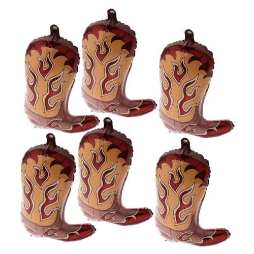 ifundom 6 Stück Western Cowboy Stiefel Luftballons für Geburtstagsfeiern Dekorationen im Western Stil Aufblasbare Stiefel für Cowboy Mottopartys und von ifundom
