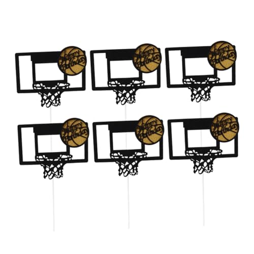 ifundom 6st Kuchendeckel Selber Machen Zylinder Topper Papiereinlage Cupcake-einsteckkarte Kind Basketball Karte Einführen von ifundom