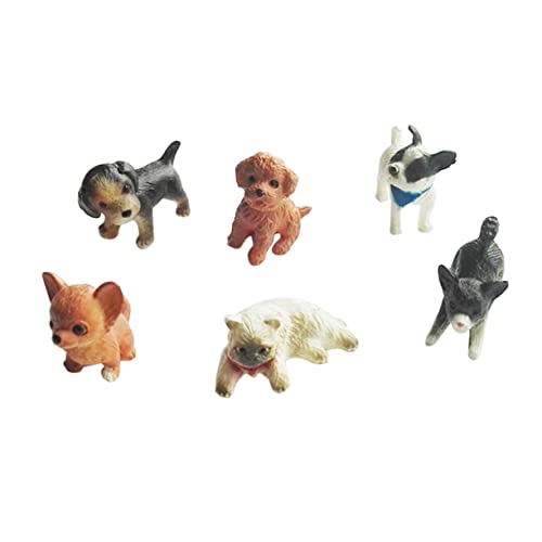 ifundom 6Stücke Mini Katzen Und Hundefiguren Haustier Statue Ornamente Für Puppenhaus Deko Mischung Aus Verschiedenen Farben Und Designs Tierfiguren Für Sammler Und Bastler von ifundom