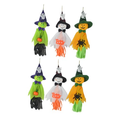 ifundom 6st Halloween-anhänger Valentinszwerge Kessel Halloween-türschild Zum Aufhängen Kleiderbügel Halloween-Girlande Unheimlich Krähe Halloween-Spinnennetz Im Freien Fallen Papier von ifundom